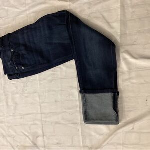 Navy Jeans with Cuffs ( Color:NAVY Blue)